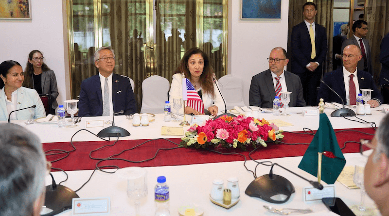 US Under Secretary for Civilian Security, Democracy, and Human Rights Uzra Zeya meeting with Bangladesh officials in Dhaka. Photo Credit: State Dept, Twitter