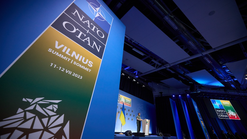 Ukraine's President Volodymyr Zelenskyy at the NATO Vilnius Summit. Photo Credit: Ukraine Presidential Press Service