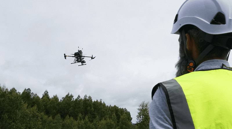 Testing the DroneFinder system. Photo Credit: Indra