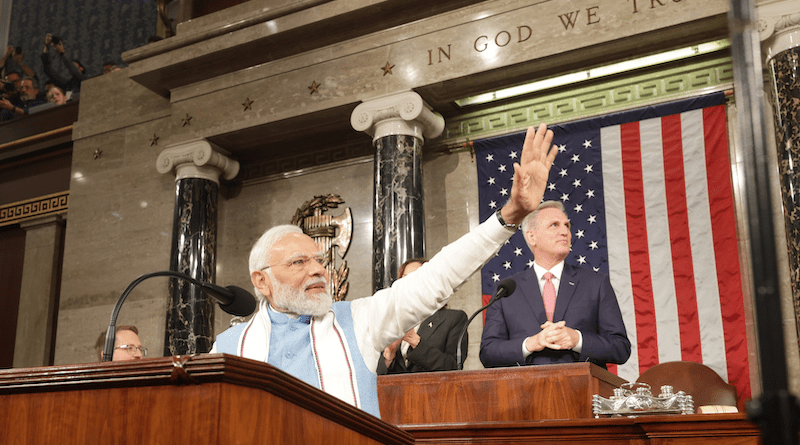 India's PM Narendra Modi addressing the Joint Session of US Congress, in Washington DC on June 22, 2023. Photo Credit: India PM Office