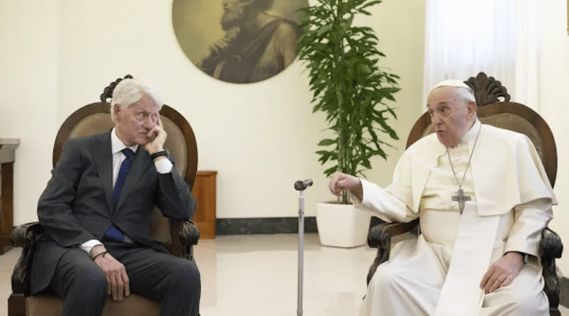 Former President Bill Clinton and Pope Francis. Photo Credit: Vatican Dicastery for Communication