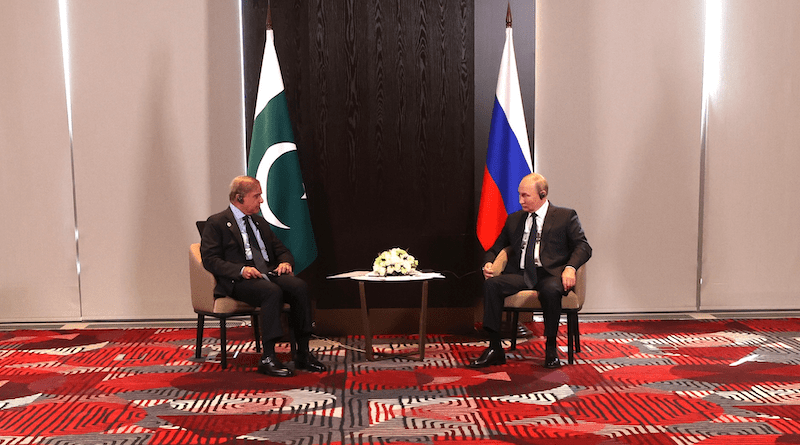 Prime Minister of Pakistan Shehbaz Sharif with Russia's President Vladimir Putin. Photo Credit: Kremlin.ru