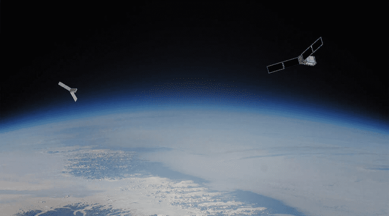 Artist's concept of PREFIRE CubeSats in space. Credits: NASA JPL