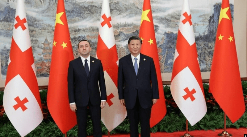 Georgian Prime Minister Irakli Garibashvili meets with Chinese President Xi Jinping in Chengdu, Sichuan Province, July 28, 2023. Photo Credit: Georgian Government, VOA