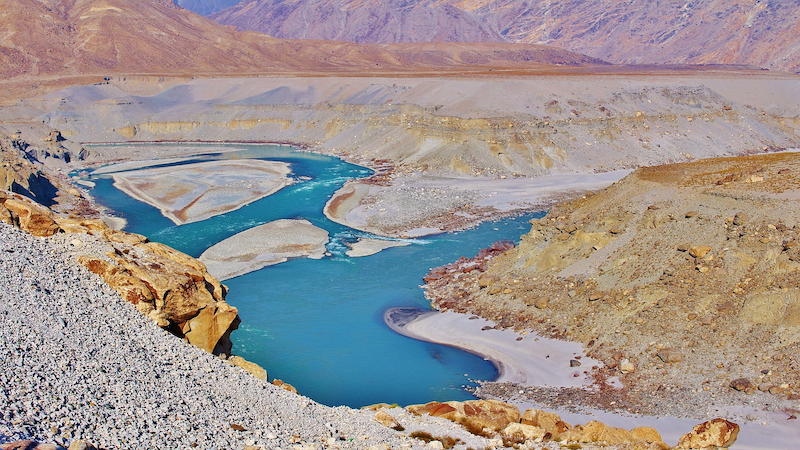 pakistan river landscape drought