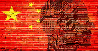 china flag digital artificial intelligence