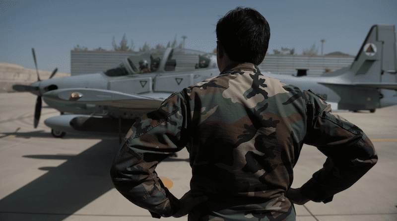 File photo of Afghan Airmen loading munitions onto A-29 Super Tucano. Photo Credit: U.S. Air Force photo by Staff Sgt. Alexander W. Riedel