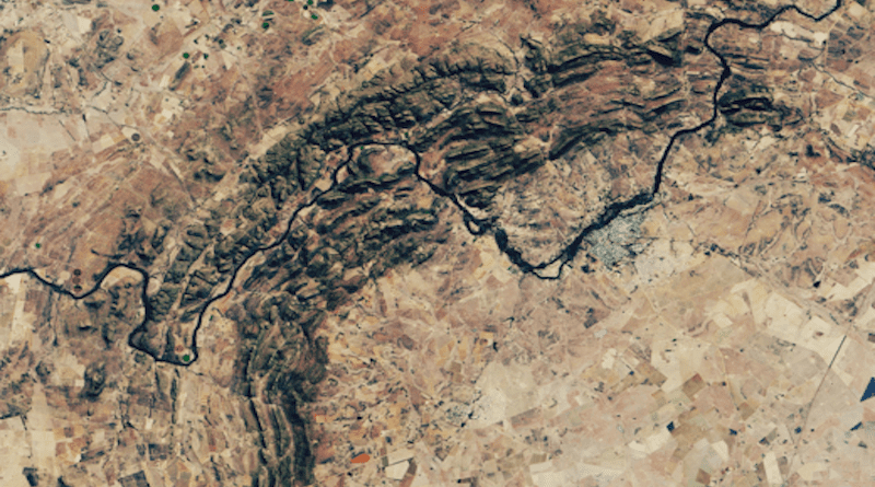 Satellite image of South Africa's Vredefort Crater. Photo Credit: NASA, Wikipedia Commons