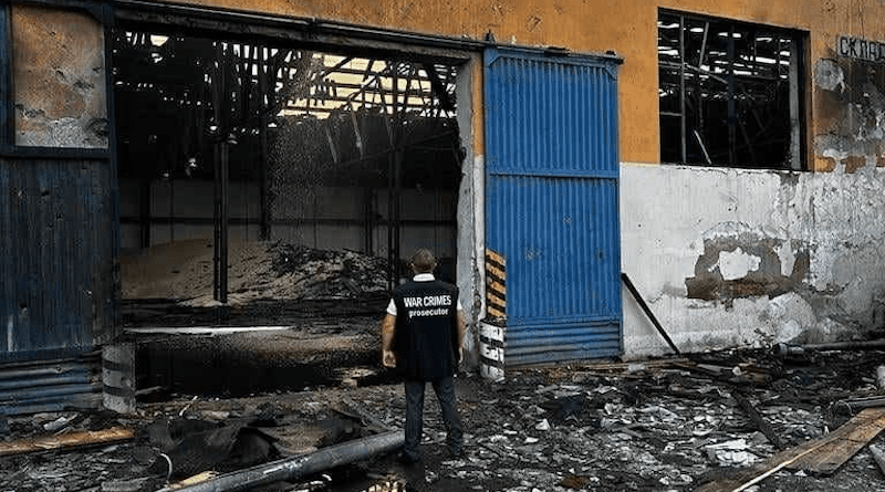 Aftermath of Russian drone attack on private grain terminals and warehouses in port of Izmail, Ukraine. Photo Credit: Ukraine Defense Ministry