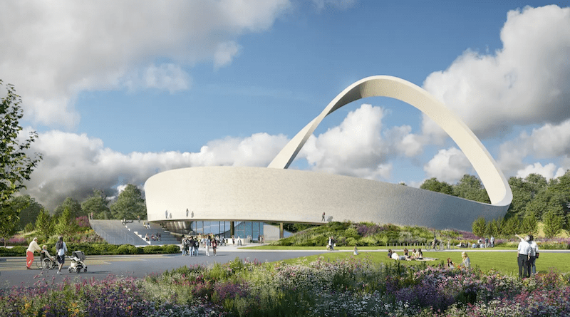 Rendition of the Eternal Wall interactive monument being constructed near Birmingham, England, featuring a million prayers. It is expected to be completed in 2026. | Photo courtesy of Eternal Wall