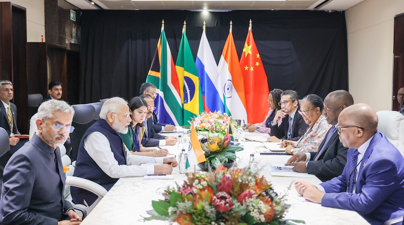 India's PM Narendra Modi in a bilateral meeting with the President of South Africa, Mr. Cyril Ramaphosa at Johannesburg, in South Africa on sidelines of BRICS Summit. Photo Credit: India PM Office
