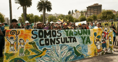 The organisation YASUNIDOS has been demanding a referendum on oil drilling in Yasuní for ten years. Copyright: Courtesy of Amazon Frontlines