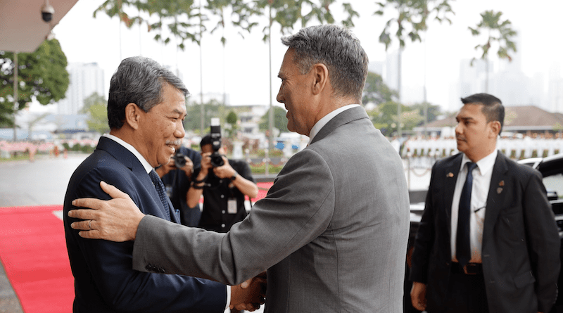 Malaysia's Defense Minister Mohamad Haji Hasan with Australia's Deputy Prime Minister and Defense Minister Richard Marles. Photo Credit: Richard Marles/Twitter