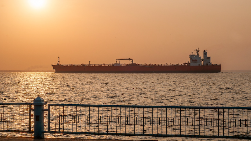 Oil tanker in Maracaibo, Venezuela.