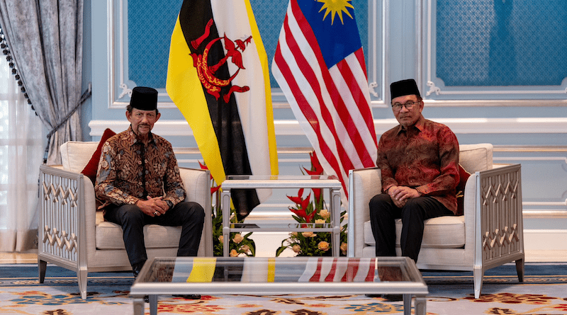 Sultan of Brunei Hassanal Bolkiah with Malaysia's Prime Minister Anwar Ibrahim. Photo Credit: Malaysia PM Office