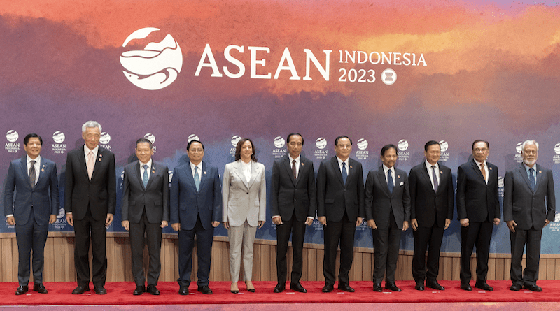 Family photo of U.S.-ASEAN Summit and the East Asia Summit in Jakarta. Photo Credit: US government, Kamala Harris/Twitter