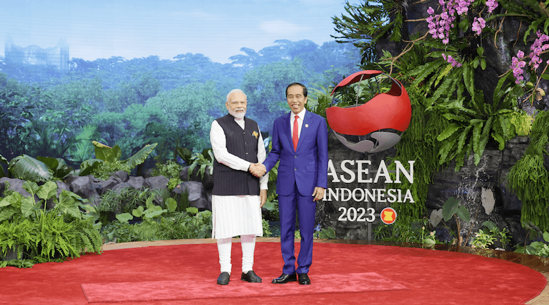 India's Prime Minister Narendra Modi with President of Indonesia Joko Widodo at 20th ASEAN-India Summit, in Jakarta, Indonesia. Photo Credit: India PM Office