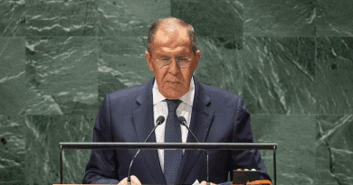 Foreign Minister Sergey Lavrov of the Russian Federation addresses the general debate of the General Assembly’s 78th session. Photo Credit; UN Photo/Cia Pak