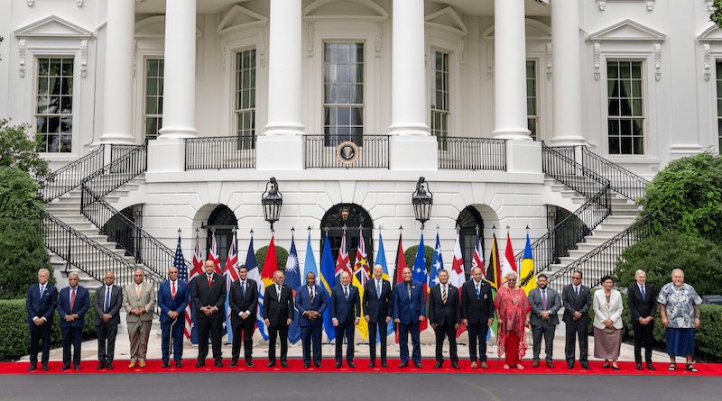 President Joe Biden stands with Pacific Islands Forum leaders. Photo Credit: The White House