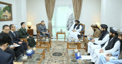 Newly appointed Ambassador of the People’s Republic of China to Afghanistan, Mr. Zhao Sheng presents his diplomatic credentials to the Minister of Foreign Affairs of the Islamic Emirate of Afghanistan Mawlawi Amir Khan Muttaqi. Photo Credit: mfa.gov.af