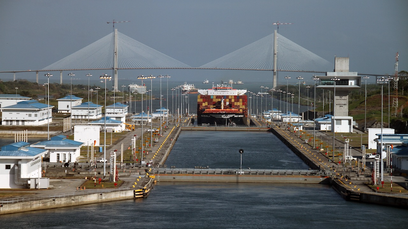 Panama canal ship