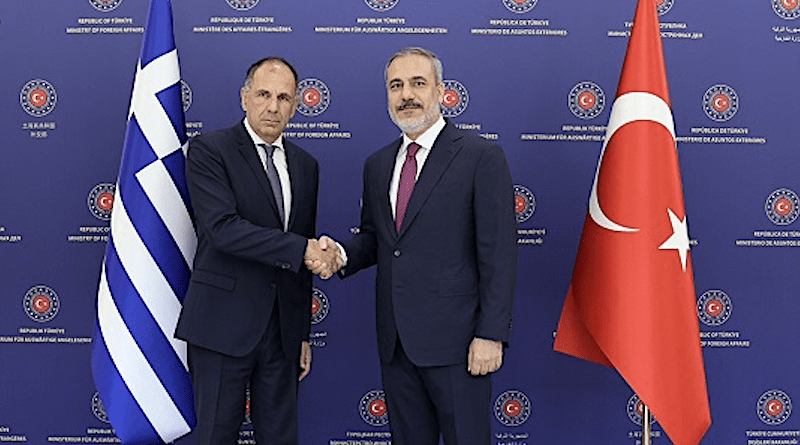 Greece's Minister of Foreign Affairs George Gerapetritis with Turkey's Minister of Foreign Affairs Hakan Fidan. Photo Credit: mfa.gov.tr