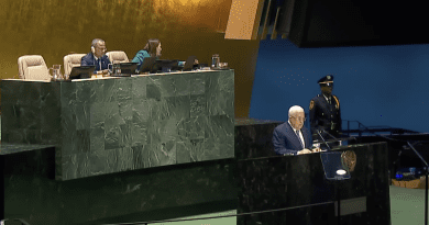 Palestinian President Mahmoud Abbas at United Nations. Photo Credit: PA video screenshot