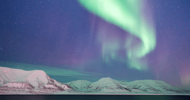 arctic snow norther lights aurora borealis
