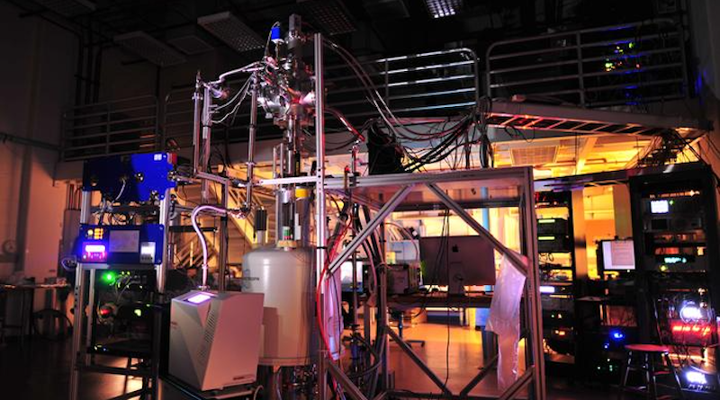 Cyclotron Radiation Emission Spectroscopy (CRES), seen here, is the key to a totally new method that aims to pin down the mass of the elusive neutrino. CREDIT: Alec Lindman, the Project 8 team