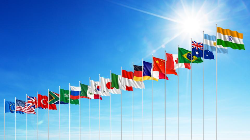 G20 flags. Photo Credit: India PM Office