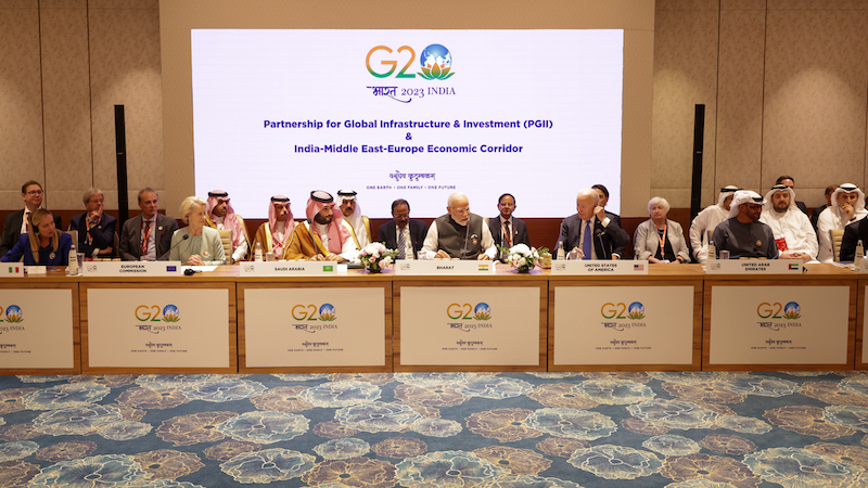 modi Launch of India-Middle East-Europe Economics Corridor at G20 Summit. Photo Credit: India PM Office