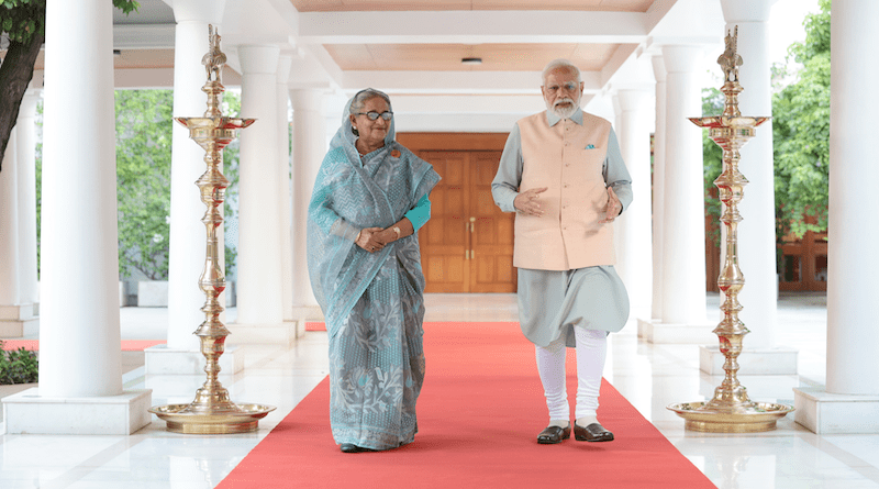Bangladesh's Prime Minister Sheikh Hasina with India's Prime Minister Narendra Modi. Photo Credit: India PM Office