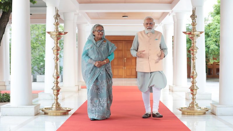 Bangladesh's Prime Minister Sheikh Hasina with India's Prime Minister Narendra Modi. Photo Credit: India PM Office