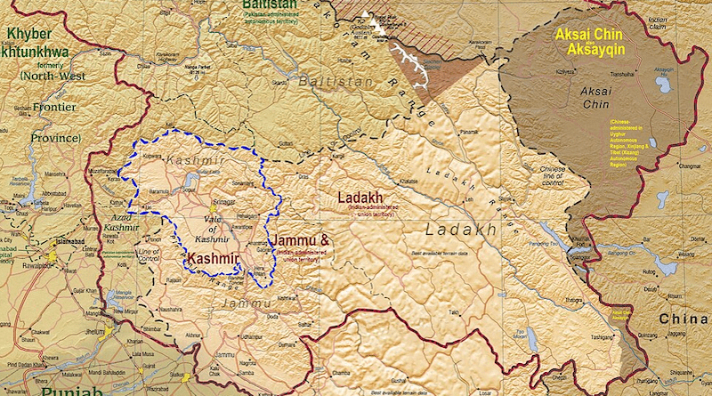 Anantnag district is in Indian-administered Jammu and Kashmir in the disputed Kashmir region. It is in the Kashmir division (bordered in neon blue). Credit: CIA World Factbook, Wikipedia Commons