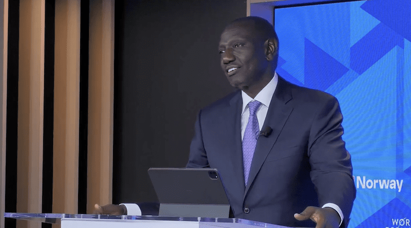 President of Kenya William Samoei Ruto. Photo Credit: WEF video screenshot