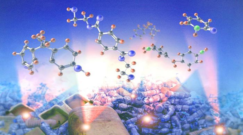 Valuable chemicals are selectively produced from mixed plastic waste by an ORNL-developed plastic deconstruction process. CREDIT: Tomonori Saito, Md Arifuzzaman and Adam Malin, ORNL/U.S. Dept. of Energy