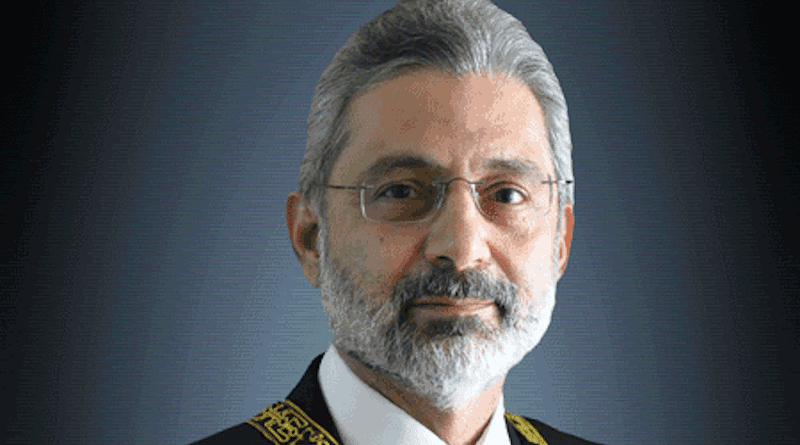 File photo of Pakistan's Justice Qazi Faez Isa. Photo Credit: Government of Pakistan, Wikipedia Commons