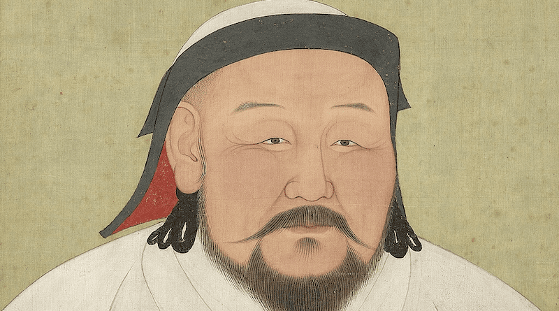 Portrait by artist Araniko, drawn shortly after Kublai Khan's death in 1294. Credit: Araniko, Wikipedia Commons