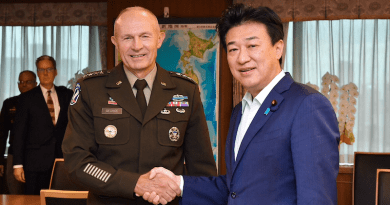General Randy George, Chief of Staff, U.S. Army with Japan's Defense Minister Minoru Kihara. Photo Credit: Japan Ministry of Defense