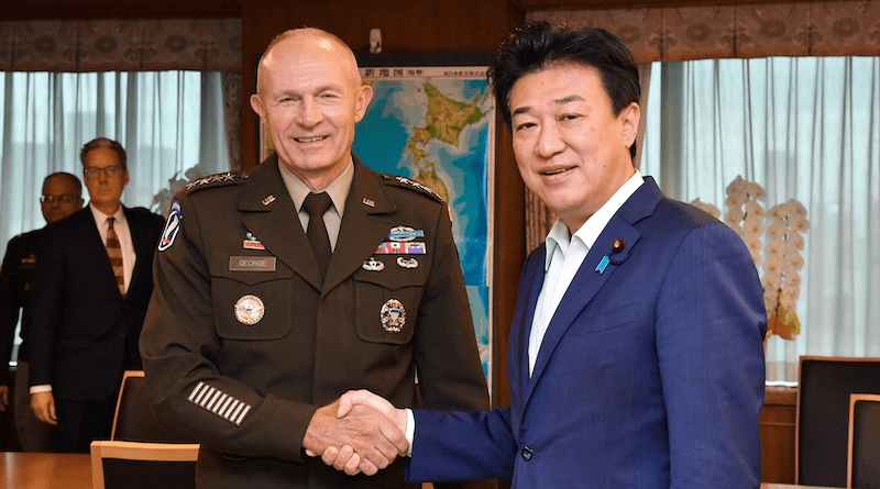 General Randy George, Chief of Staff, U.S. Army with Japan's Defense Minister Minoru Kihara. Photo Credit: Japan Ministry of Defense