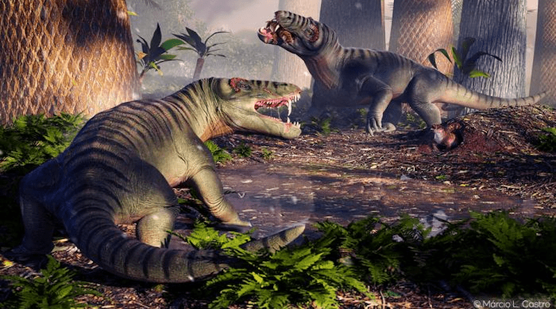 Artistic reconstruction of Pampaphoneus biccai. CREDIT: Original artwork by Márcio Castro