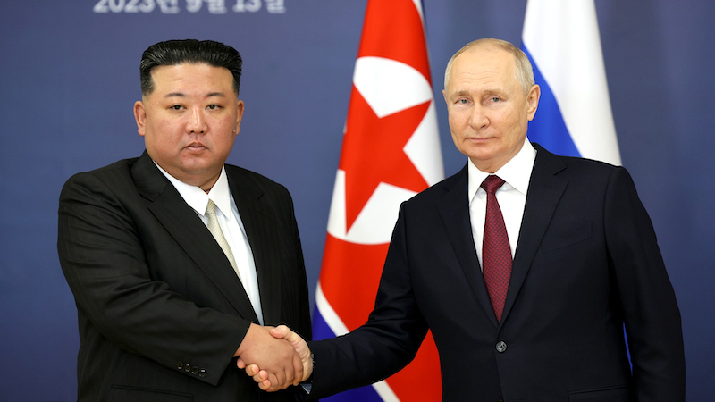 Chairman of State Affairs of the Democratic People’s Republic of Korea Kim Jong-un with Russia's President Vladimir Putin. Photo Credit: Kremlin.ru