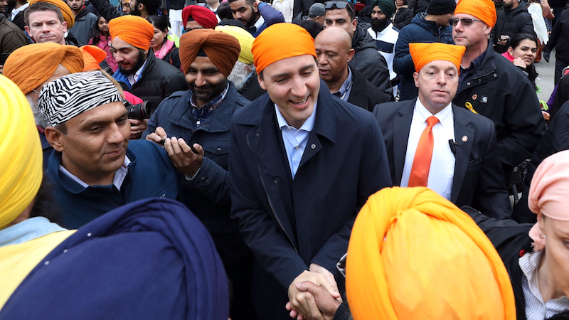 Canada's Prime Minister Justin Trudeau celebrating Khalsa Day with the Sikh community in Toronto in 2017. Photo Credit: Justin Trudeau’s Twitter Account.