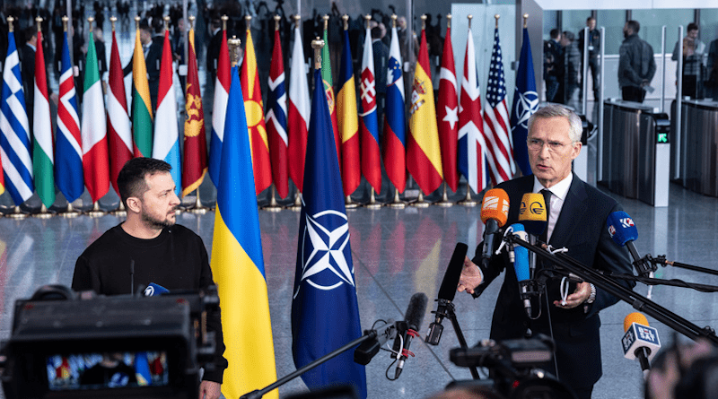 Ukraine's President Volodymyr Zelenskyy with NATO Secretary General Jens Stoltenberg. Photo Credit: NATO