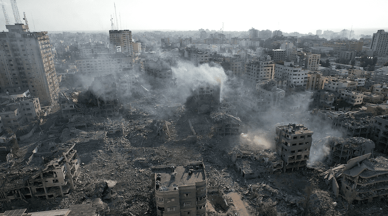Damage in the Gaza Strip following an Israeli airstrike. Photo Credit: Al Araby, Wikipedia Commons