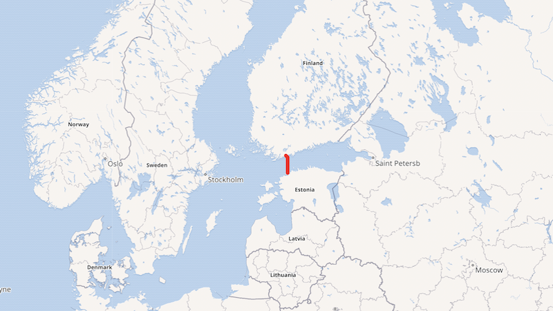 Location of Balticconnector bi-directional natural gas pipeline between Ingå, Finland and Paldiski, Estonia. Credit: Wikipedia Commons