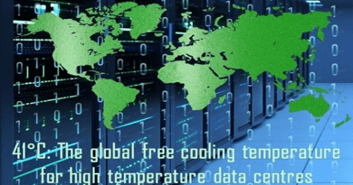 Researchers found that setting data centers at 41°C (105.8°F) can save up to 56% in cooling costs worldwide by relying on free-cooling, which uses ambient air to cool the water in air conditioning systems. CREDIT: Yingbo Zhang and Shengwei Wang