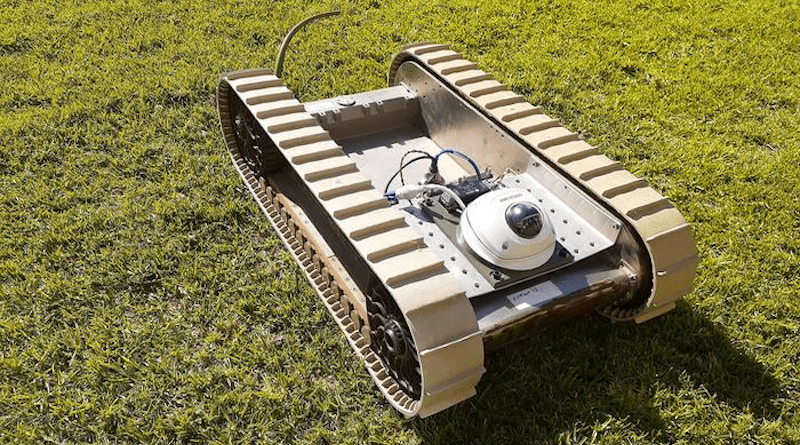 A replica of the US army combat ground vehicle used in the AI experiment. CREDIT: Fendy Santoso, Charles Sturt University