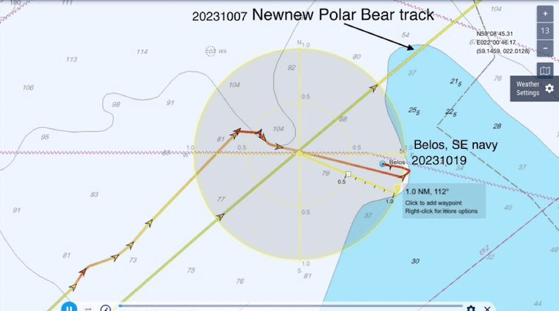 Finnish investigators said on 200 October 2023 that the movements of the vessel NewNew Polar Bear flying the flag of Hong Kong coincide with the time and place of the gas pipeline damage. [X, formerly Twitter]