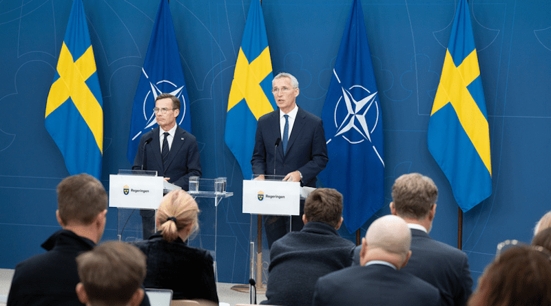 NATO Secretary General Jens Stoltenberg with Sweden's Prime Minister Ulf Kristersson. Photo Credit: NATO